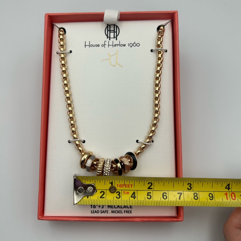 *New* House of Harlow 1960 Gold Necklace with Circular Charms - Picture 5 of 8